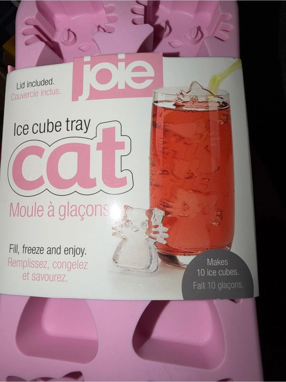 Joie Pink Cat-Shaped Silicone Ice Cube Tray